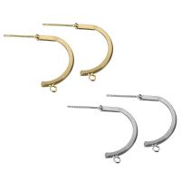 Brass Earring Post, cobre, banhado, com loop, Mais cores pare escolha, 27x20x2mm, 0.6mm, Buraco:Aprox 0.7mm, 50Pairs/Lot, vendido por Lot