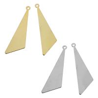 Brass Jewelry Pendants, Triangle, plated, more colors for choice, 13x42x0.50mm, Hole:Approx 0.9mm, 100PCs/Lot, Sold By Lot