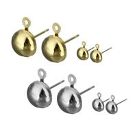 Brass Earring Stud Component, plated, with loop & different size for choice, more colors for choice, 500PCs/Lot, Sold By Lot