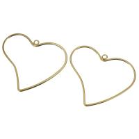 Brass Heart Pendants, gold color plated, 41x37x1mm, Hole:Approx 2mm, 100PCs/Lot, Sold By Lot