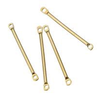 Connector Brass Κοσμήματα, Ορείχαλκος, χρώμα επίχρυσο, 1/1 βρόχο, 25x2x2mm, Τρύπα:Περίπου 0.5mm, 1000PCs/Παρτίδα, Sold Με Παρτίδα