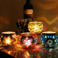 Glas Kerzenhalter, verschiedene Stile für Wahl, 75x85mm, verkauft von PC