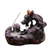 Backflow Incense Burner, Porcelain, Dragon, 190x110x155mm, Sold By PC