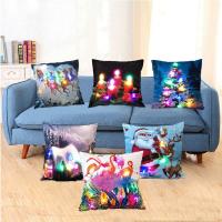 Cushion Cover, Velveteen, Square, printing, with LED light & different designs for choice, 450x450mm, Sold By PC