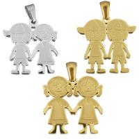 Stainless Steel Pendants Couple plated polished Approx Sold By Bag