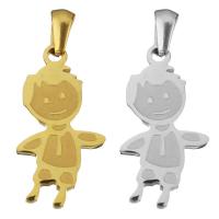 Stainless Steel Pendants, Boy, plated, polished, more colors for choice, 14x26x2mm, Hole:Approx 3x5mm, 10PCs/Bag, Sold By Bag