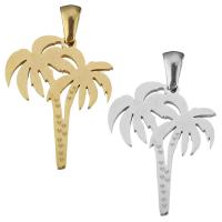 Stainless Steel Pendants, Palm Tree, plated, polished, more colors for choice, 20x25x1.50mm, Hole:Approx 2.5x5mm, 10PCs/Bag, Sold By Bag