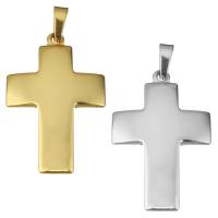 Stainless Steel Cross Pendants, plated, polished, more colors for choice, 24x36x4mm, Hole:Approx 4x7mm, 10PCs/Bag, Sold By Bag