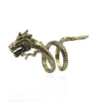 Autre anneau pour hommes, alliage de zinc, dragon, Plaqué de couleur de bronze antique, sans plomb et cadmium, 17x50mm, Taille:5, Vendu par PC