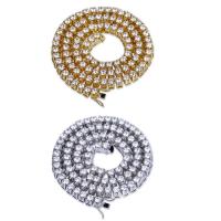 Mässing Chain Necklace, plated, olika längd för val & för människan & med cubic zirconia, fler färger för val, 10mm, Säljs av Strand