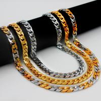 Tibetan Style Chain Necklace, plated, Unisex & curb chain, more colors for choice, nickel, lead & cadmium free, 10mm, Sold Per Approx 29.5 Inch Strand