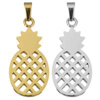 Stainless Steel Pendants, Pineapple, plated, polished & hollow, more colors for choice, 14x29x2mm, Hole:Approx 3x5mm, 10PCs/Bag, Sold By Bag