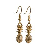 Zinc Alloy Drop Earrings Pineapple gold color plated for woman nickel lead & cadmium free 25mm Sold By Pair
