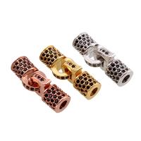 Brass Fold Over Clasp, plated, micro pave cubic zirconia, more colors for choice, nickel, lead & cadmium free, 21x6mm, Hole:Approx 2.5mm, Sold By PC