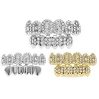 Brass Hip Hop Teeth Grillz plated Unisex & with rhinestone nickel lead & cadmium free  Sold By PC