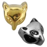 Stainless Steel European Beads, Fox, plated, without troll, more colors for choice, 10x11x10mm, Hole:Approx 5mm, 10PCs/Bag, Sold By Bag