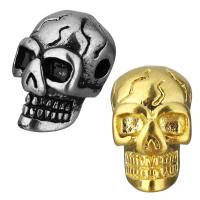 Stainless Steel European Beads, Skull, plated, without troll, more colors for choice, 9x14x9mm, Hole:Approx 2mm, 10PCs/Bag, Sold By Bag