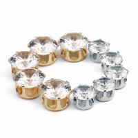 Befestigte Zirkonia Perlen, Messing, plattiert, verschiedene Größen vorhanden & mit kubischem Zirkonia, keine, frei von Nickel, Blei & Kadmium, 50PCs/Tasche, verkauft von Tasche