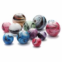 Harz Schmuckperlen, rund, verschiedene Größen vorhanden, gemischte Farben, Bohrung:ca. 1mm, 100PCs/Tasche, verkauft von Tasche