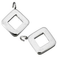 Stainless Steel Cuff Earring Finding, Rhombus, original color, 12.50x16x3.50mm, Hole:Approx 2mm, 10PCs/Lot, Sold By Lot