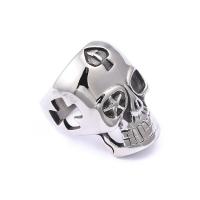 Titanium Stål Fingerring, Skull, poleret, forskellig størrelse for valg & for mennesket & sværte, 8mm, Solgt af PC