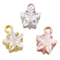 Cubic Zirconia Brass Pendants, Flower, plated, with cubic zirconia, more colors for choice, nickel, lead & cadmium free, 11.50x22.50x3mm, Hole:Approx 3x3mm, Sold By PC