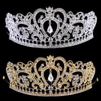Tibetan Style Tiaras, with Crystal, Crown, plated, for bridal & faceted & with rhinestone, more colors for choice, lead & cadmium free, 70mm, Sold By PC