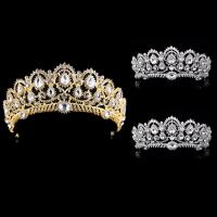 Zinc Alloy Tiaras with Crystal Crown plated for bridal & faceted & with rhinestone lead & cadmium free 70mm Sold By PC