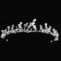 Tibetan Style Tiaras, with ABS Plastic Pearl & Crystal, Crown, plated, for bridal & faceted & with rhinestone, more colors for choice, lead & cadmium free, 35mm, Sold By PC