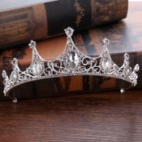 Tibetan Style Tiaras, with Crystal, Crown, platinum color plated, for bridal & faceted & with rhinestone, lead & cadmium free, 55mm, Sold By PC