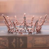 Tibetan Style Tiaras, with Crystal, Crown, antique copper color plated, for bridal & faceted & with rhinestone, lead & cadmium free, 55mm, Sold By PC