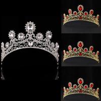 Tibetan Style Tiaras, with Crystal, Crown, plated, for bridal & faceted & with rhinestone, more colors for choice, lead & cadmium free, 60mm, Sold By PC