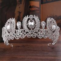 Tibetan Style Tiaras, with Crystal, Crown, platinum color plated, for bridal & faceted & with rhinestone, lead & cadmium free, 60mm, Sold By PC