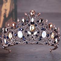Tibetan Style Tiaras, with Crystal, Crown, antique bronze color plated, for bridal & faceted & with rhinestone, lead & cadmium free, 65mm, Sold By PC