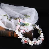 Síoda ​​Spun Gruaige Wreath, le Uige & PE Foam, Flower, lámhdhéanta, do bhean, 200mm, Díolta De réir PC