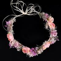 Spun Silk Hair Wreath, med PE Foam, Flower, håndlavet, for kvinde, 50x500mm, Solgt af PC