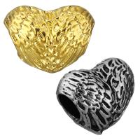 Edelstahl European Perlen, Herz, plattiert, ohne troll, keine, 16x12.50x10mm, Bohrung:ca. 5mm, 10PCs/Tasche, verkauft von Tasche