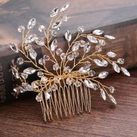 Bridal Decorative Hair Comb, Tibetan Style, with Crystal, Flower, plated, for bridal & faceted, more colors for choice, lead & cadmium free, 100mm, Sold By PC