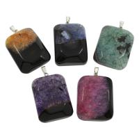 Lace Agate Pendants, with brass bail, mixed colors, 32x46x10mm, Hole:Approx 3x6mm, 5PCs/Bag, Sold By Bag