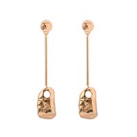 Tibetan Style Drop Earrings, stainless steel post pin, gold color plated, for woman, lead & cadmium free, 20x80mm, Sold By Pair