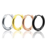 Stainless Steel Huggie Hoop Earring Titanium Steel Donut plated for woman 16mm Sold By Lot