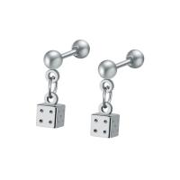 Stainless Steel Straight Barbell, Titanium Steel, Cube, for woman, original color, 6mm, Sold By Pair