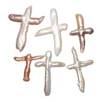 Kultivierte kernhaltige Süßwasserperlen, kultivierte Süßwasser kernhaltige Perlen, Kreuz, natürlich, kein Loch, keine, 30x40x8mm, verkauft von PC