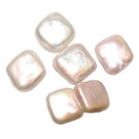Cultured Freshwater Nucleated Pearl Beads, Square, natural, no hole, white, 10x10mm, Sold By PC