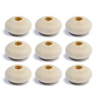 Perles en bois, rondelle, normes différentes pour le choix, couleur originale, Trou:Environ 4mm, 40PC/sac, Vendu par sac