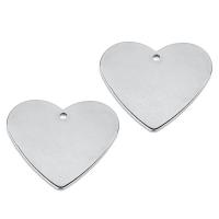 Stainless Steel Heart Pendants, original color, 24.5x27mm, Hole:Approx 1.5mm, 10PCs/Bag, Sold By Bag