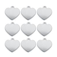 Stainless Steel Heart Pendants, original color, 16x17mm, Hole:Approx 1.5mm, 10PCs/Bag, Sold By Bag