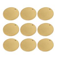 Stainless Steel Pendants Flat Round gold color plated 20mm Approx 1mm Sold By Bag