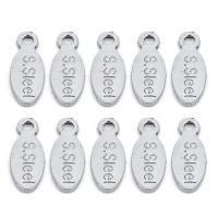 Stainless Steel Letter Pendants Flat Oval original color Approx 1mm Sold By Bag