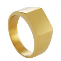 Titanium Steel Finger Ring gold color plated polished & for man 11mm Sold By PC